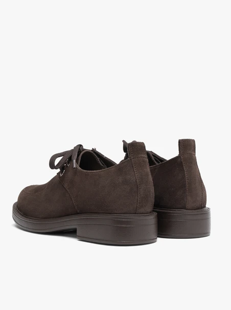Dunkelbraune Velourshalbschuhe