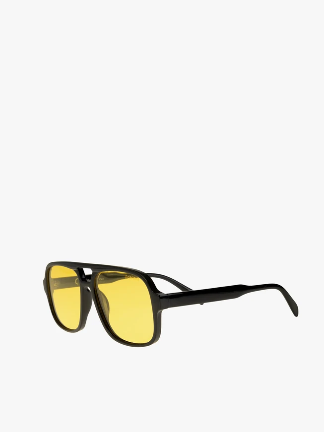 Unisex-Sonnenbrille schwarz mit gelben Gläsern