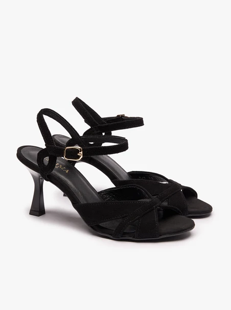 Schwarze Stiletto-Sandalen