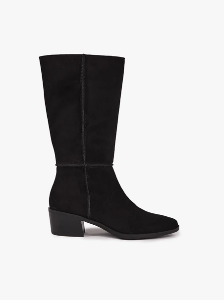 Schwarze, höhere Stiefeletten mit Absatz