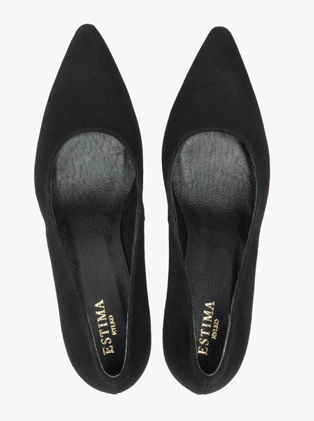 Schwarze Stiletto-Pumps aus Veloursleder
