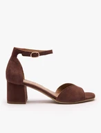 Dunkelbraune Stiletto-Sandalen