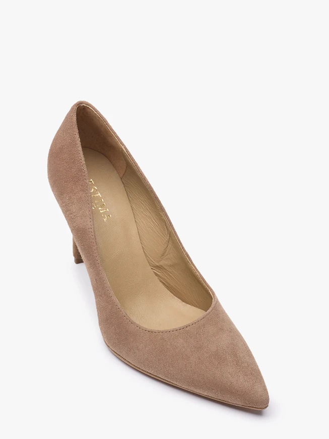 Hellbraune hohe Stiletto-Pumps