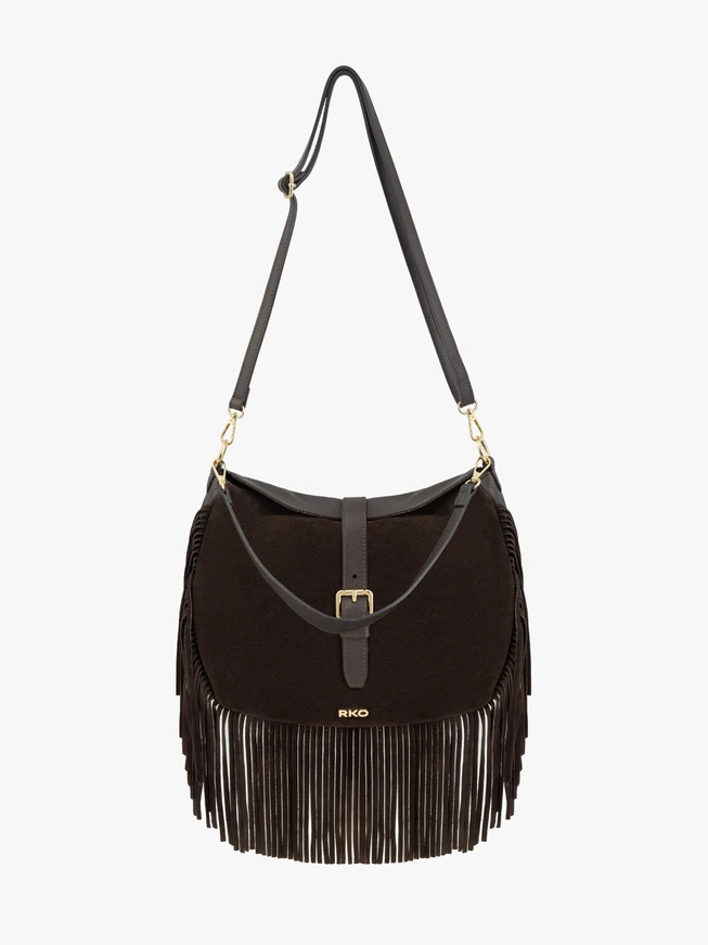 Braune Handtasche mit Fransen