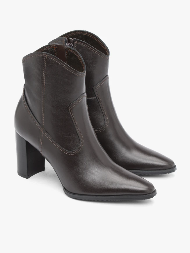 Dunkelbraune Cowboystiefel mit Absatz