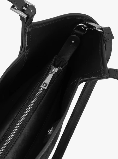 Schwarze mittelgroße Handtasche
