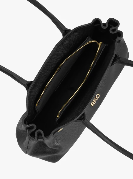 Schwarze Baguette-Handtasche aus Leder