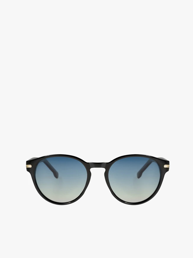 Runde Sonnenbrille mit blauen Gläsern