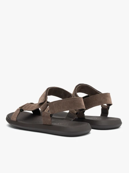 Grau-braune Klettsandalen