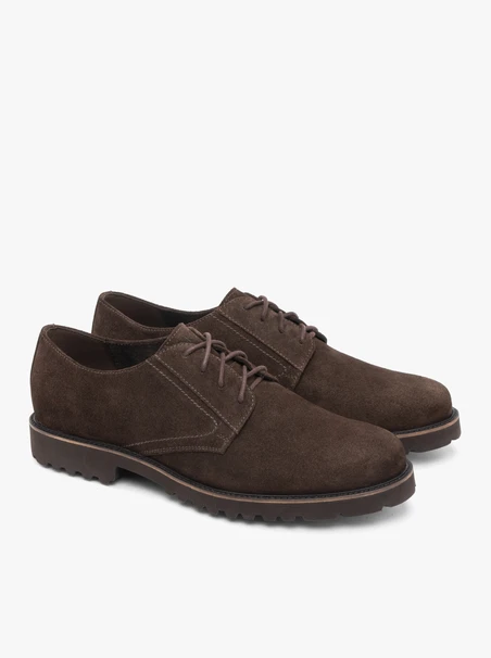 Dunkelbraune Velourshalbschuhe