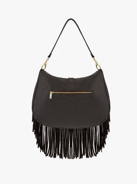 Braune Handtasche mit Fransen
