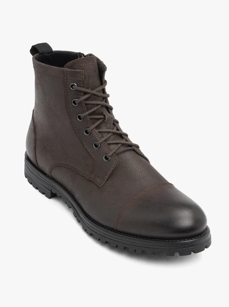 Dunkelbraune Vollnarbenlederstiefel