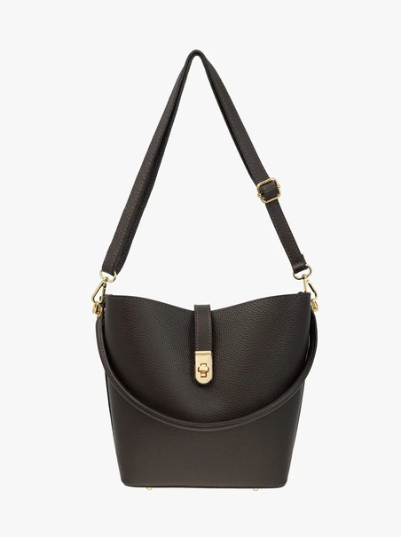 Braune elegante Handtasche aus Vollnarbenleder