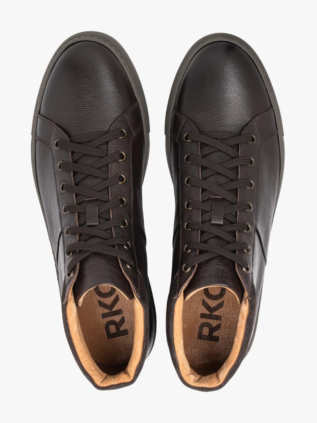 Dunkelbraune Lederstiefel