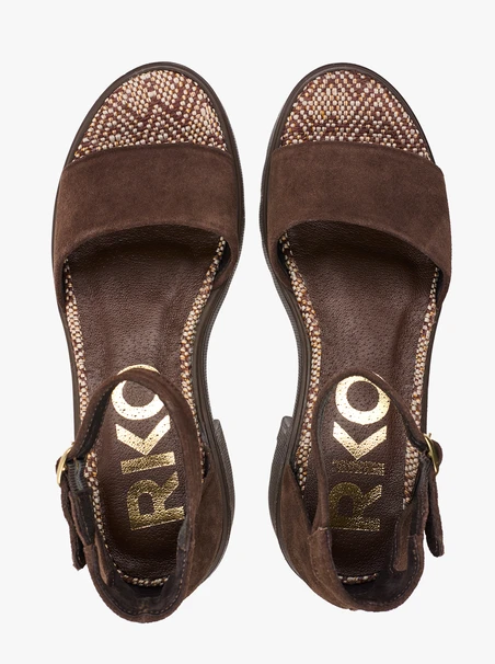 Dunkelbraune Sandalen mit Trapper-Boden