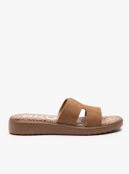 Dunkelbeige H-Flip-Flops mit dickerem Boden