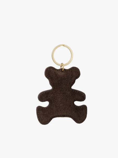 Teddybär Schlüsselanhänger aus braunem Leder