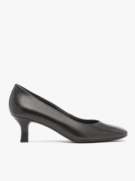 Dunkelbraune Pumps aus genarbtem Leder