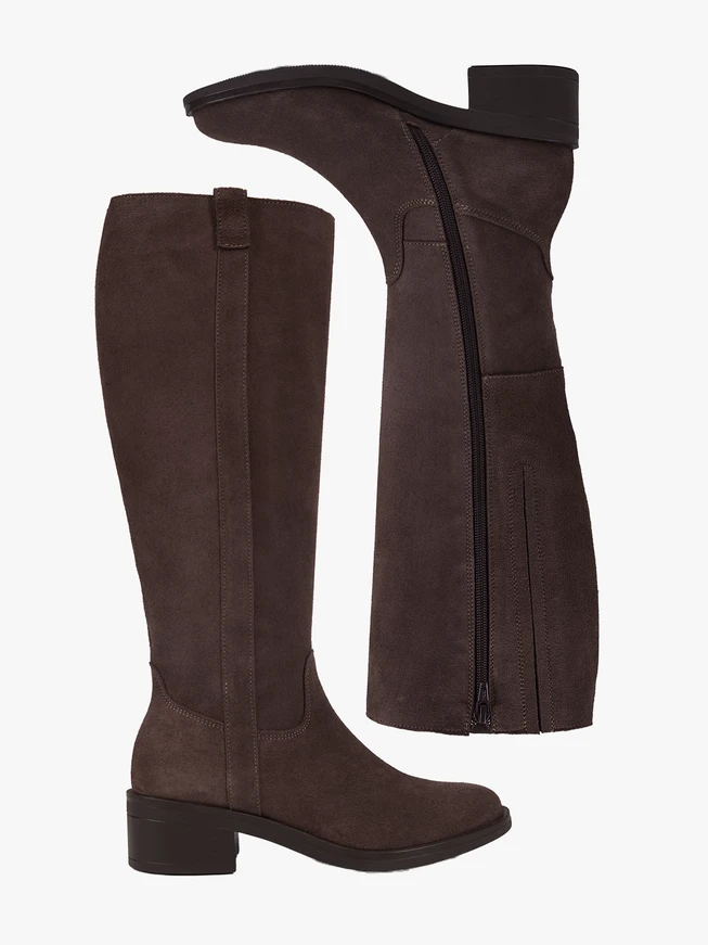 Braune Velourslederstiefel
