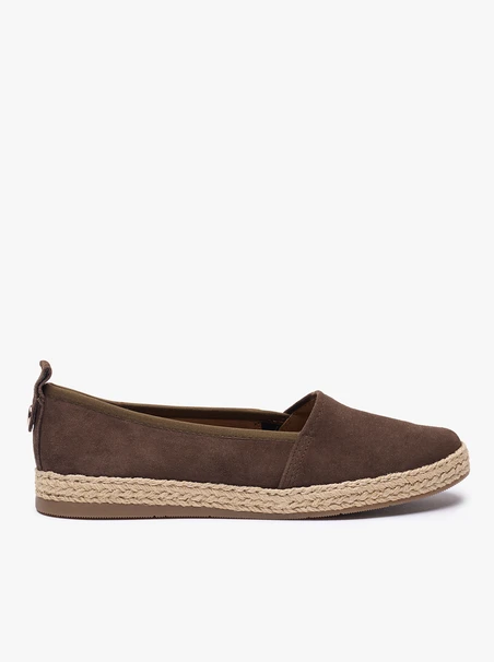 Espadrilles aus dunkelbraunem Veloursleder