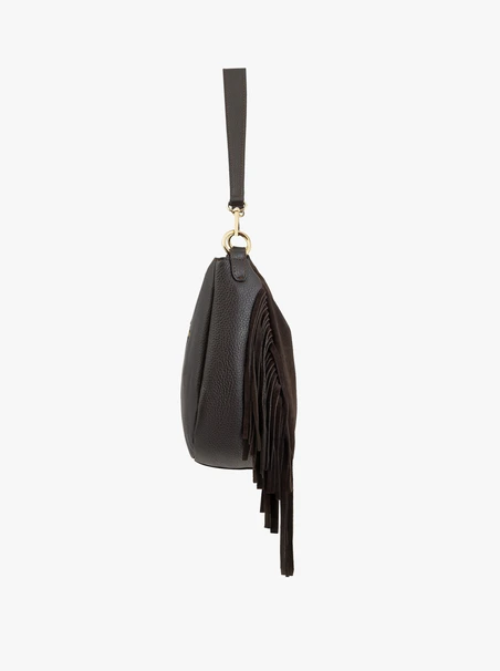 Braune Handtasche mit Fransen