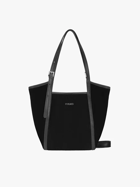 Schwarze mittelgroße Handtasche