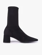 Schwarze, elastische Stiefeletten, die über dem Knöchel enden