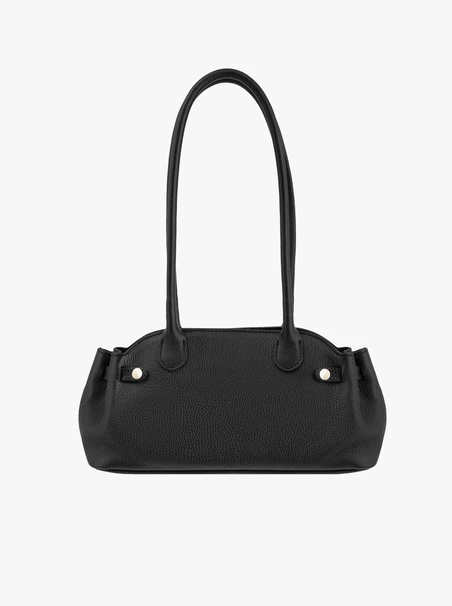 Schwarze Baguette-Handtasche aus Leder
