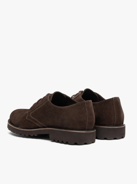 Dunkelbraune Velourshalbschuhe