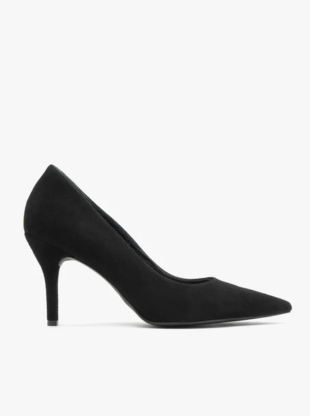Schwarze Stiletto-Pumps aus Veloursleder