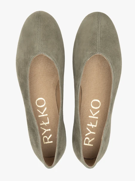 Olivefarbene Ballerinas