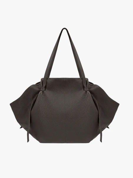 Dunkelbraune Handtasche in einer einzigartigen Form