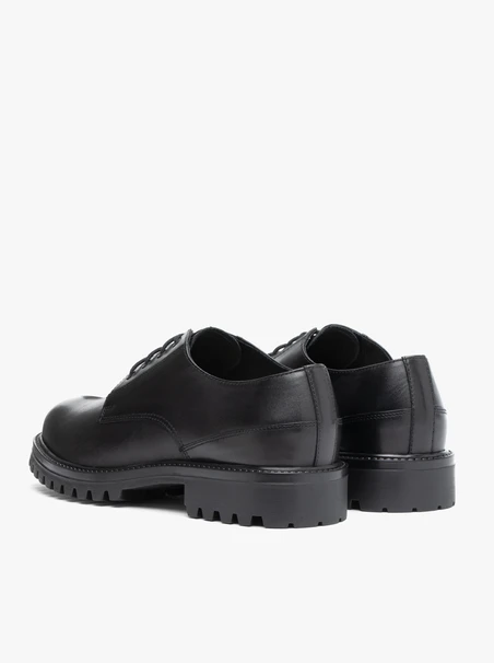 Schwarze Lederhalbschuhe