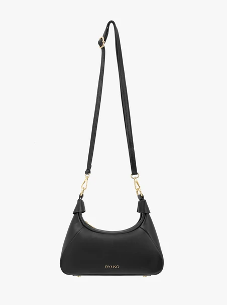 Handtasche aus schwarzem Vollnarbenleder