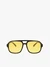 Unisex-Sonnenbrille schwarz mit gelben Gläsern