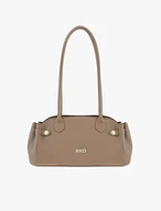 Beigefarbene Baguette-Handtasche aus Leder