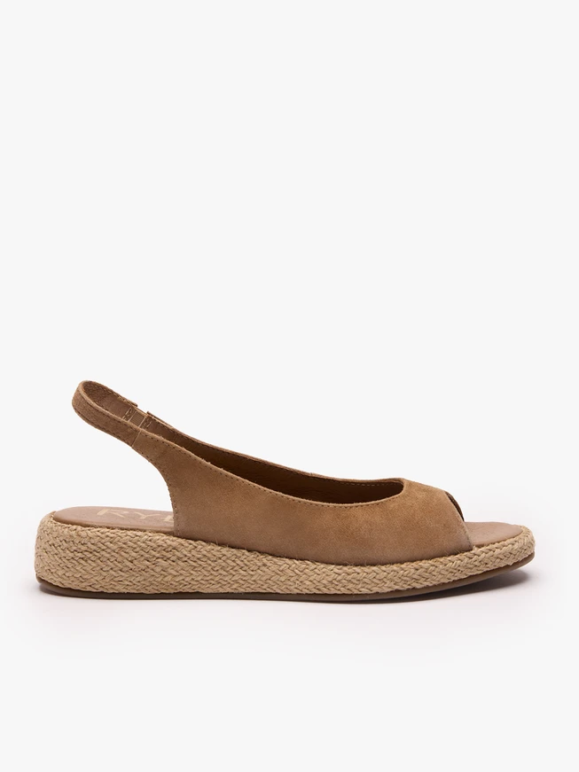 Hellbraune Slipper-Sandalen