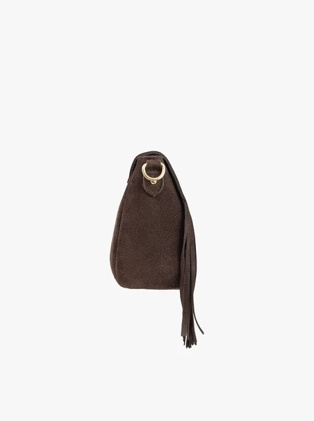 Braune Clutch Bag mit Quasten