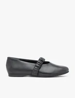 Schwarze Ballerinas mit Kringelriemen