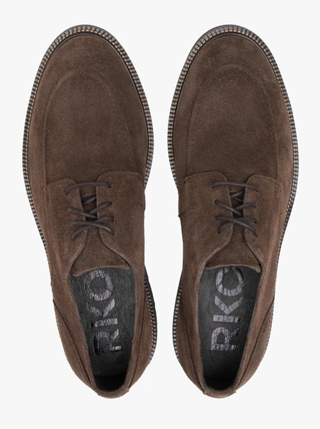 Halbschuhe aus dunkelbraunem Veloursleder
