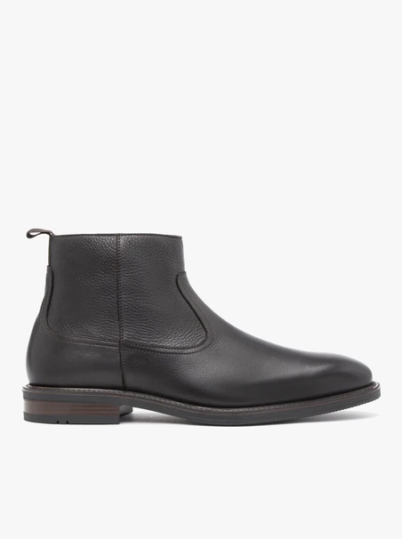 Dunkelbraune Stiefeletten aus Glattleder