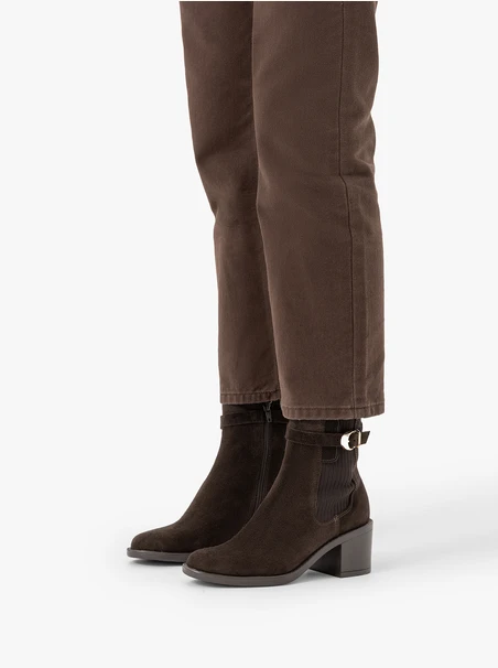 Dunkelbraune Slingbacks mit Schnallenverzierung