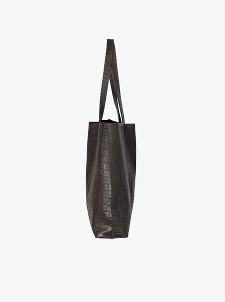 Braune Ledertasche im Krokodilleder-Look