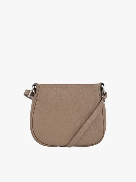 Handtasche aus dunkelbeigem Leder und Velours