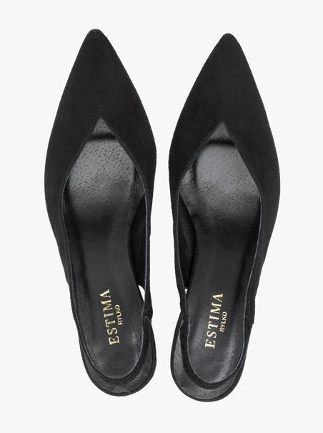Schwarze Slingback-Pumps mit Stilettoabsatz