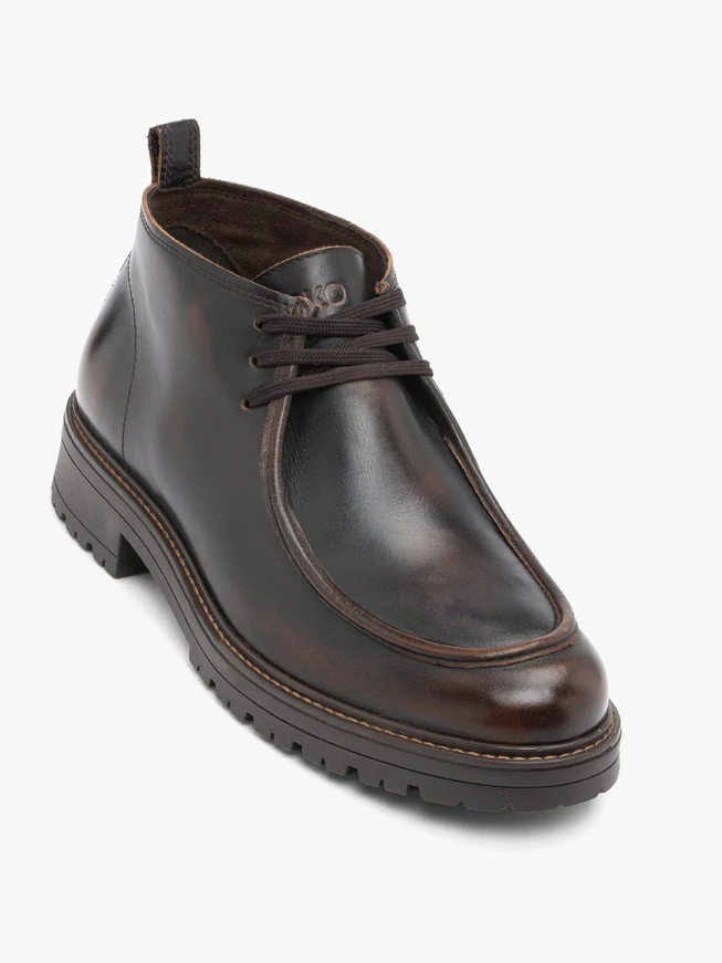 Dunkelbraune Vollnarbenlederstiefel