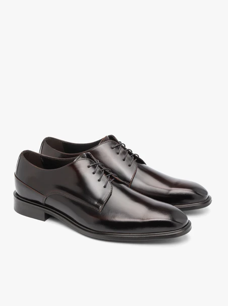 Dunkelbraune formelle Halbschuhe aus Lackleder
