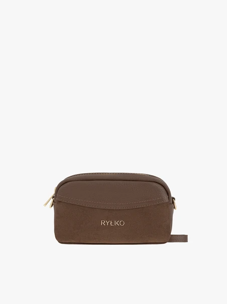 Handtasche aus hellbraunem Leder und Velours