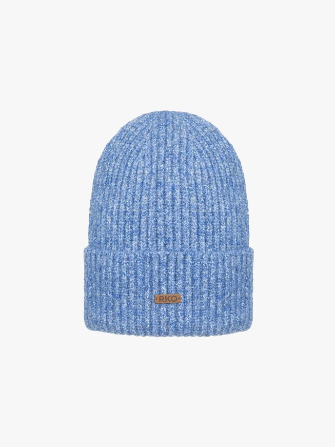 Blaue Mütze mit Wollanteil