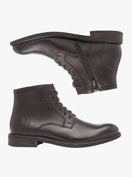 Dunkelbraune Vollnarbenlederstiefel